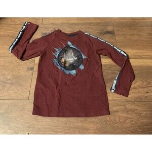 Avengers Holographic Long Sleeve Boys Xs 4/5 Tshirt Maroon